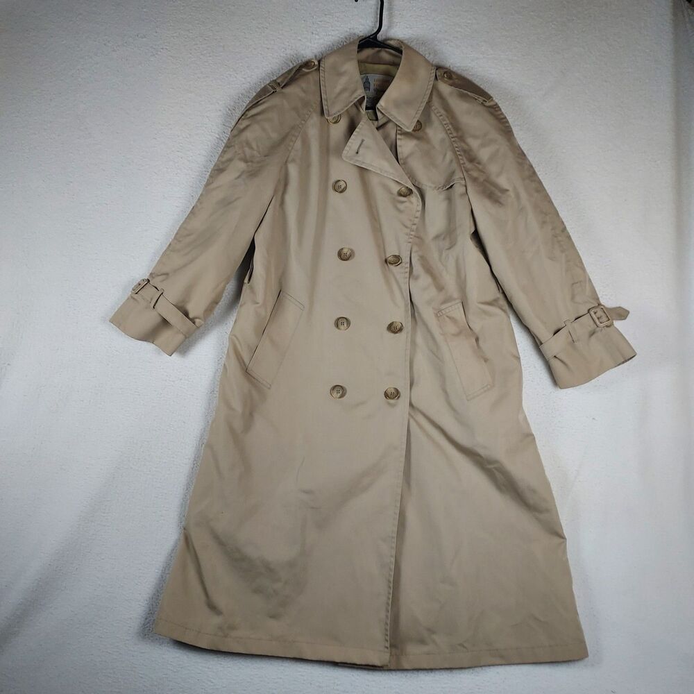 Vintage London Fog 12P Women’s Trench Coat Beige Maincoats Double Breasted USA